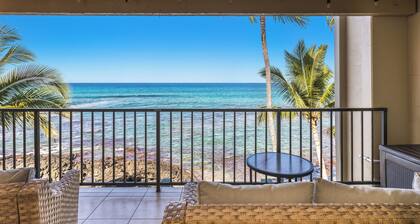🌊Kona Bali Kai #305 | Absolute Oceanfront | AC | Updated | Overlooking Banyans surf spot.🌊