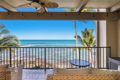🌊Kona Bali Kai #305 | Absolute Oceanfront | AC | Updated | Overlooking Banyans surf spot.🌊