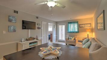 Smart TV, DVD player, books