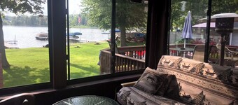 Indian Lakes Cabin with private beach and dock lake side