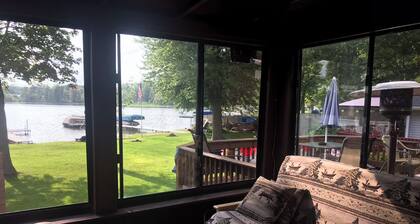 Indian Lakes Cabin with private beach and dock lake side