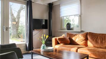 Una Smart TV, una chimenea