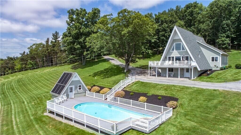 Inspiring A-FRAME with Majestic Panoramic Finger Lakes Views and inground pool!
