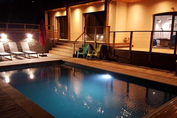 Piscine extérieure, piscine chauffée