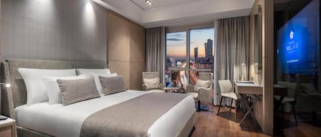 Premium bedding, memory foam beds, minibar, in-room safe