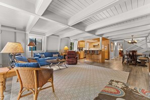 TV, fireplace, DVD player, table football - Chalet with Large Deck, Ping Pong Table, Spacious Bunk Room (Carnelian Bay)