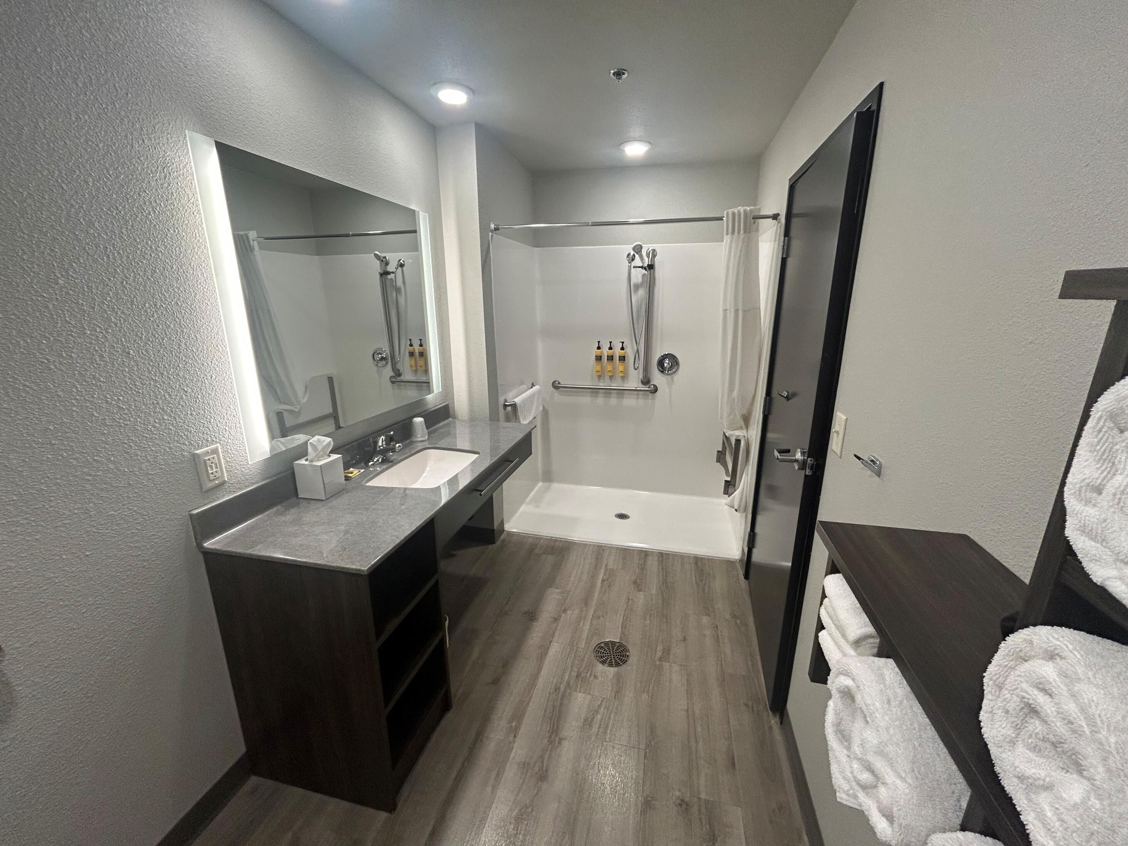 Standard Room, 1 Queen Bed, Accessible, Kitchen | Accessible bathroom