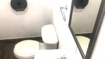 Shower, towels, soap, shampoo