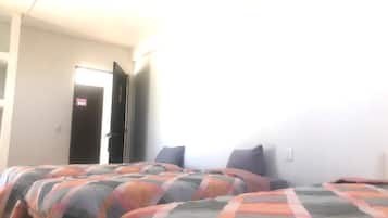 Blackout curtains, free WiFi, bed sheets