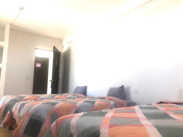Blackout curtains, free WiFi, bed sheets