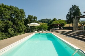 Piscina all'aperto, lettini