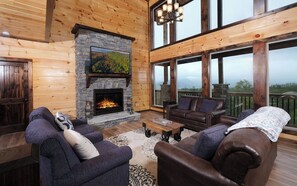 TV, fireplace, DVD player