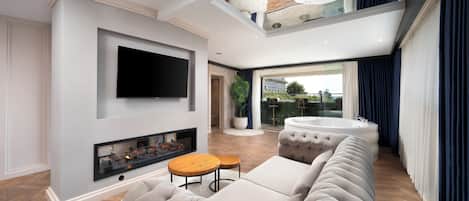 Habitación panorámica, Terraza (Terrace Suite) | Ropa de cama de alta calidad y caja de seguridad en la habitación