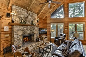 TV, fireplace, DVD player, foosball - Liberty Lookout | Ellijay, GA (Ellijay)
