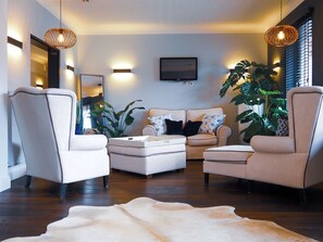 Deluxe Apartment, Sauna, Whirpool, Balkon (Nr 4) | Wohnbereich