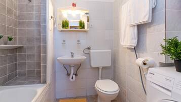 Family House, Multiple Beds, Sea Facing (Beachfront House Nada) | Bathroom | Combined shower/bathtub, hair dryer, towels, soap