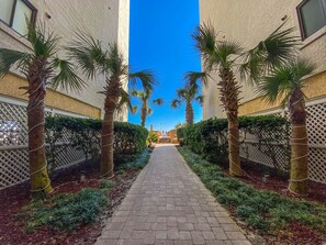 Property grounds - Stunning views from 4 bedroom, 3 bath oceanfront condo in Ocean Drive. (North Myrtle Beach)