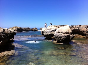 Beach nearby, sun-loungers