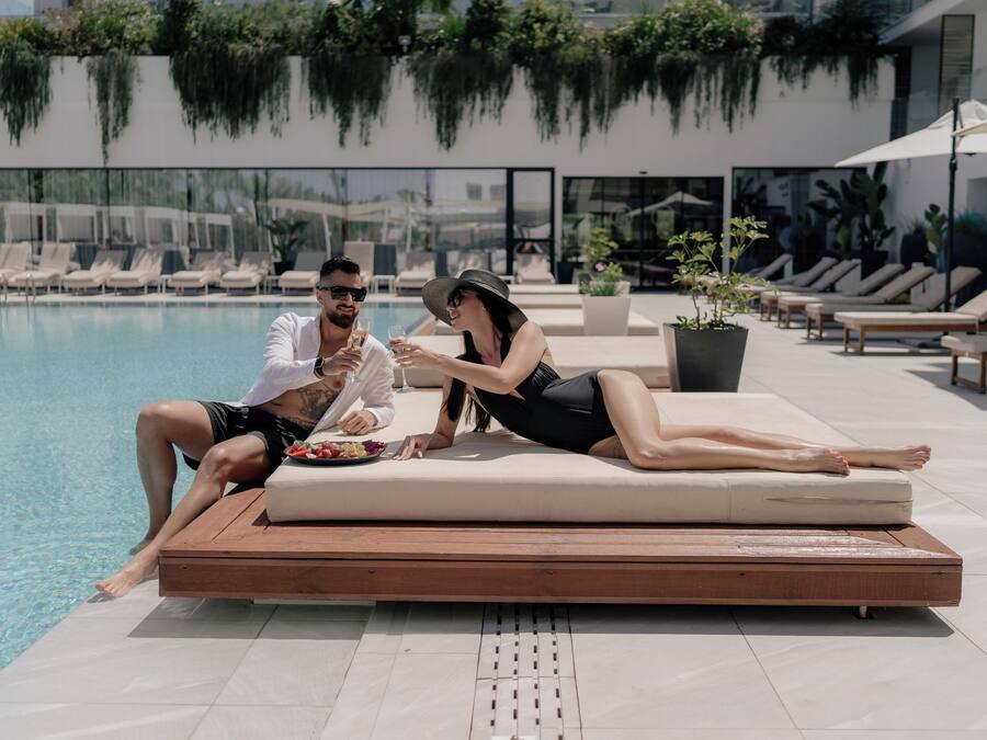 Indoor pool, seasonal outdoor pool, free cabanas, pool umbrellas