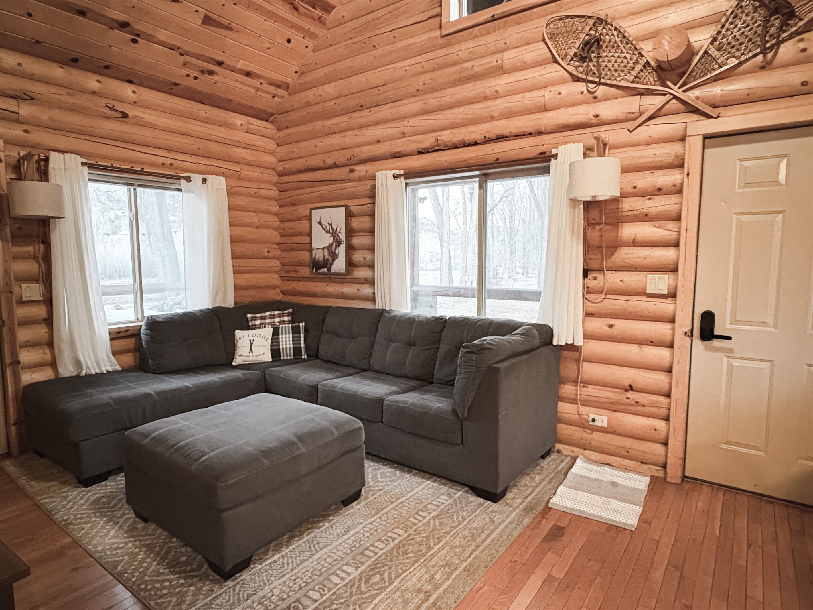 Smart TV, fireplace, DVD player, books