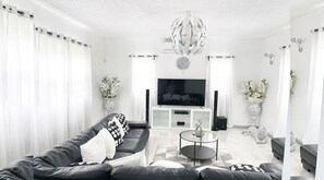 Smart TV, DVD player, stereo