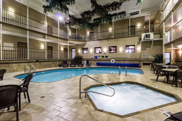 Indoor pool, open 8:00 AM to 10:30 PM, sun loungers