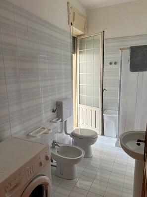Dusche, Haartrockner, Bidet, Handtücher