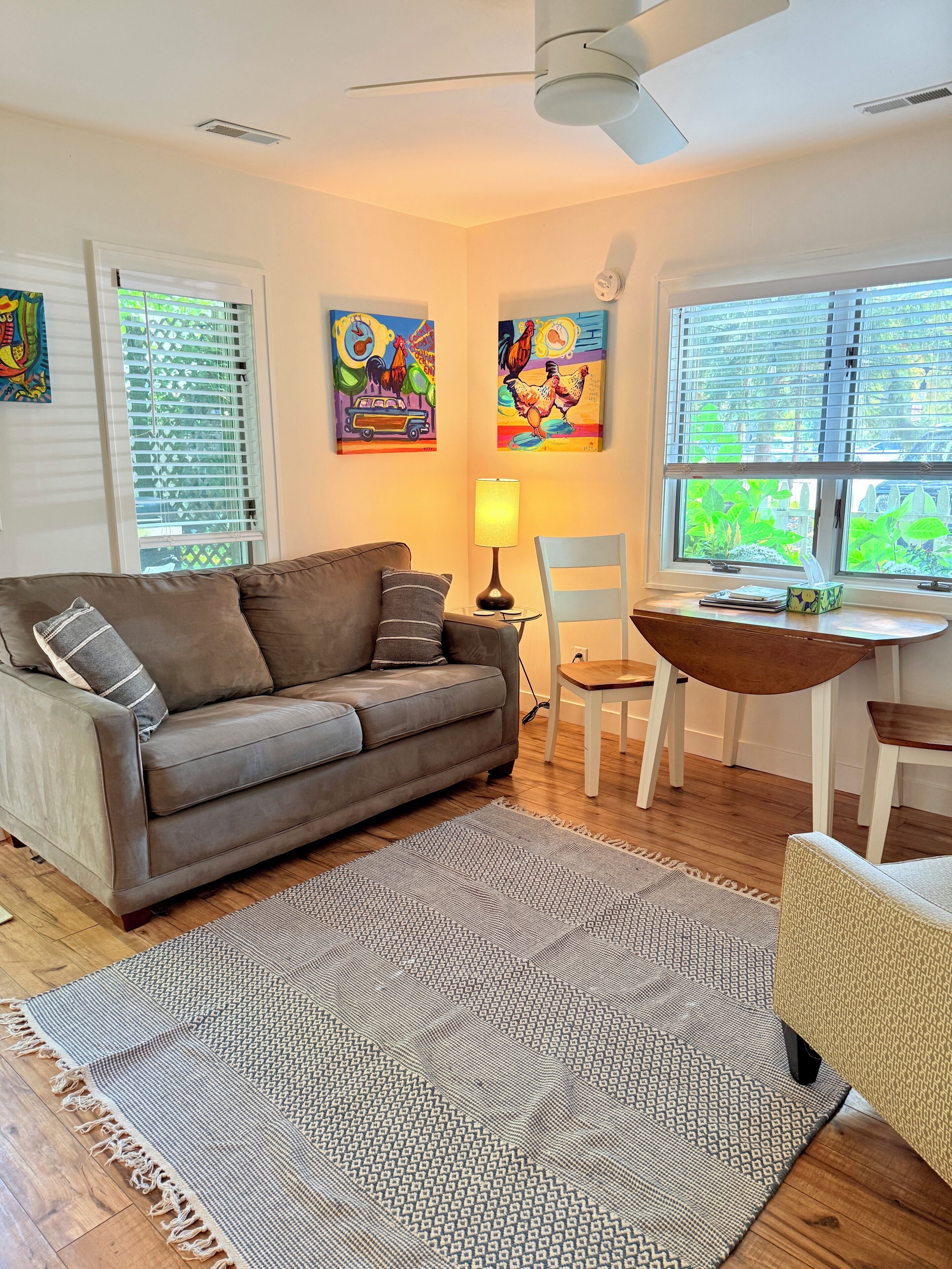 Älytelevisio, takka, kirjoja