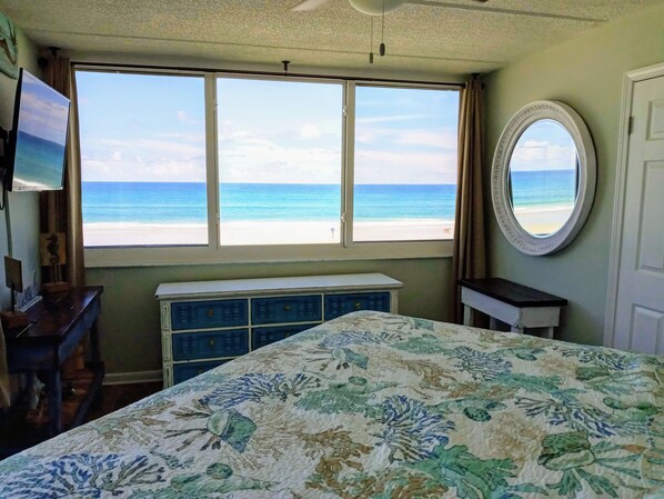 2 bedrooms, memory foam beds, iron/ironing board, travel crib