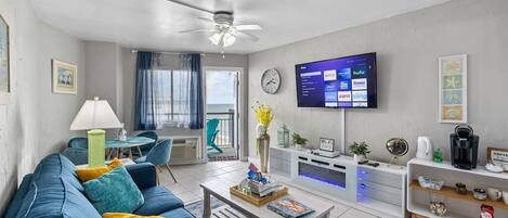 TV, fireplace, offices