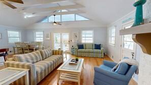 Smart TV, fireplace, video games, printers