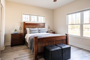 5 bedrooms, memory-foam beds, travel cot, free WiFi