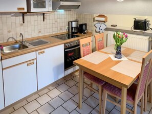 Fridge, microwave, oven, toaster