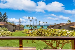 Property grounds - Two-story, oceanfront condo with pool, water views, A/C & balcony (Lahaina)