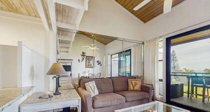 Two-story, oceanfront condo with pool, water Views, & balcony