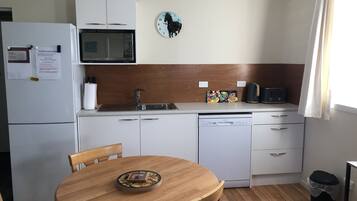 Fridge, microwave, dishwasher, electric kettle