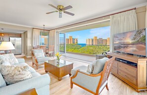 TV, DVD player, stereo