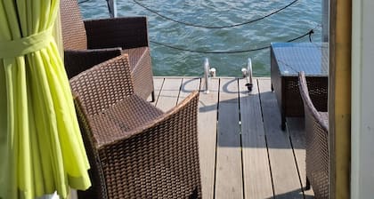 Raft 'Priepert 2' on the Mecklenburg Lake District with Covered Terrace