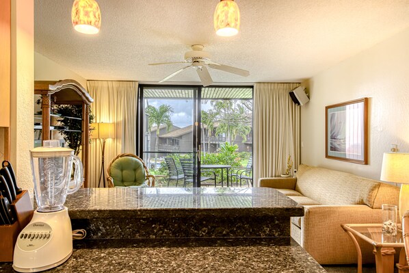 TV, DVD player, stereo