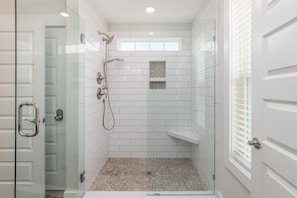 Combined shower/tub, hair dryer, towels - Waterfront Escape | Heated Pool | Sunset Views (Hilton Head Island)