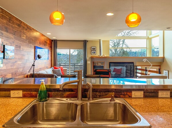 Private kitchen | Fridge, microwave, oven, dishwasher