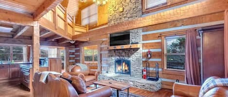 TV, fireplace, video games