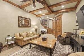 TV, fireplace, offices