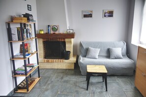 Televisie, een dvd-speler, boeken en een muziekbibliotheek