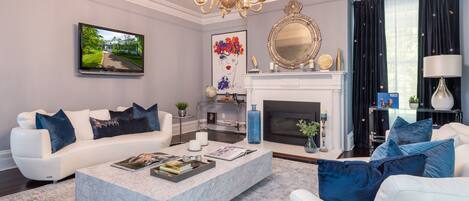 TV, fireplace, DVD player