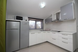 Kühlschrank, Mikrowelle, Herdplatte, Geschirrspüler