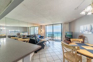 Flat-screen TV, DVD player