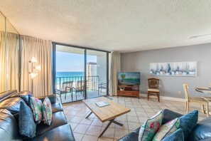 Flat-screen TV, DVD player