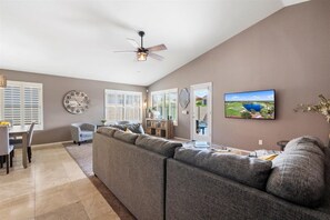 Smart TV, DVD player, books