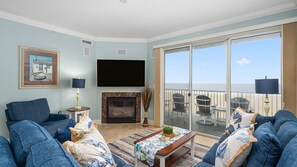 Smart TV, fireplace, DVD player, video library